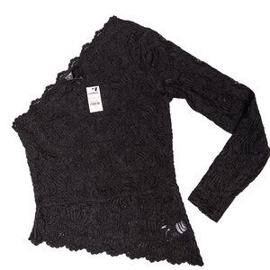 Express NWT one shoulder long sleeve lace top